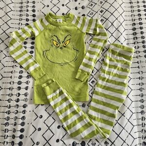 Hanna Andersson Grinch Christmas Long John Organic Cotton Pajama Set, Size 130/8